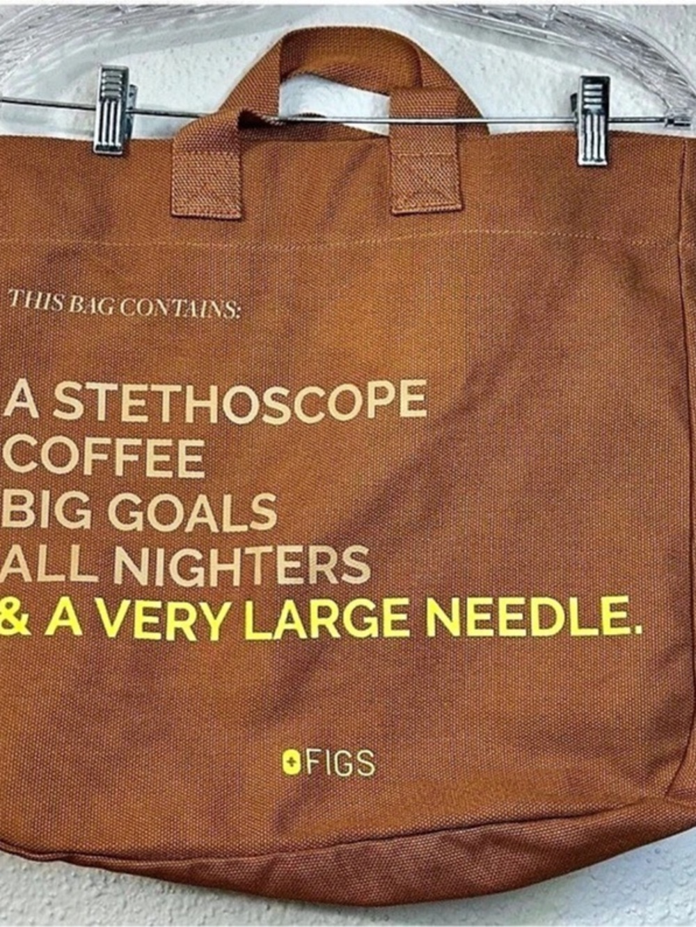 FIGS A Very Large Needle Canvas Tote Brown